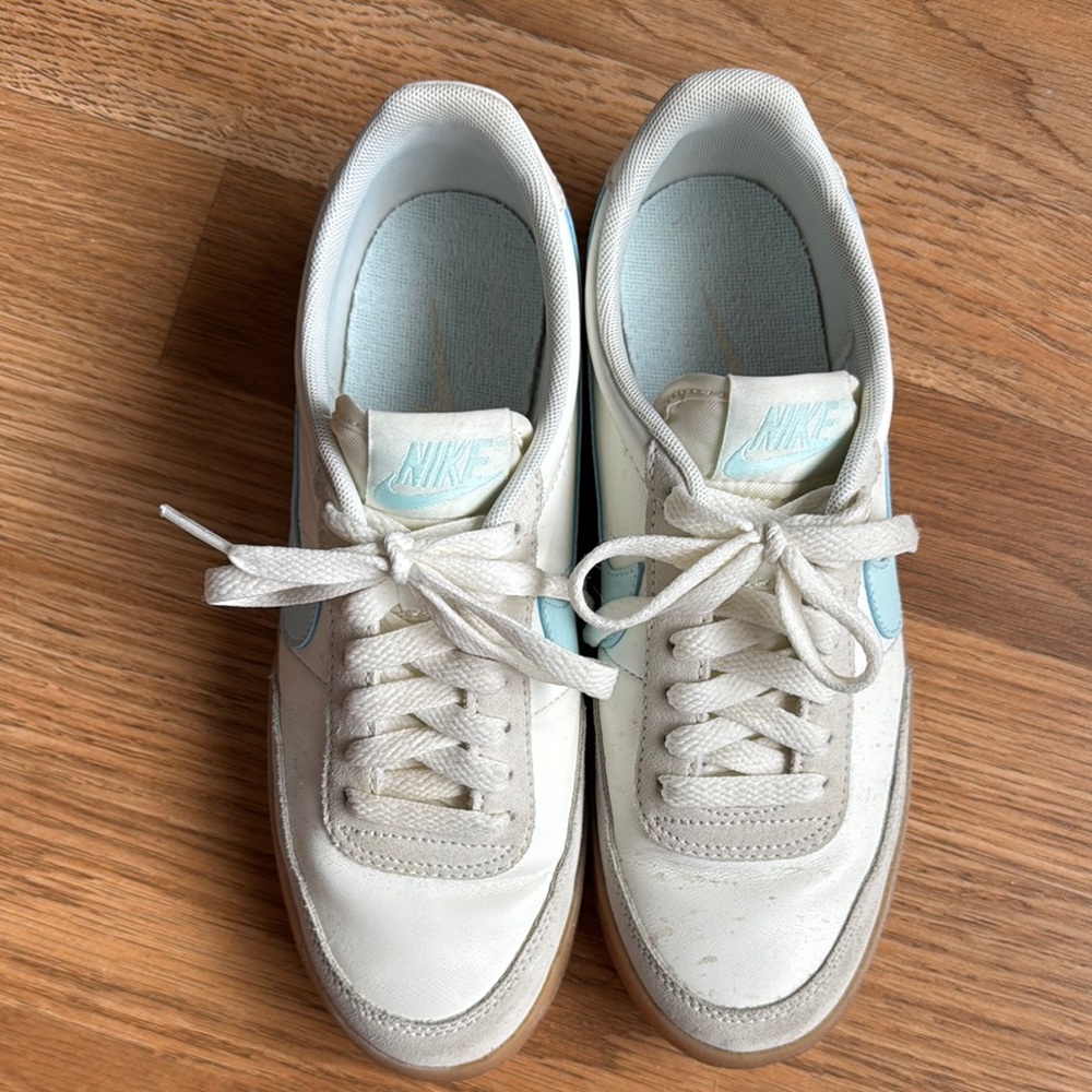 Nike Women's Cream and Blue Sneakers - Picture 5 of 5